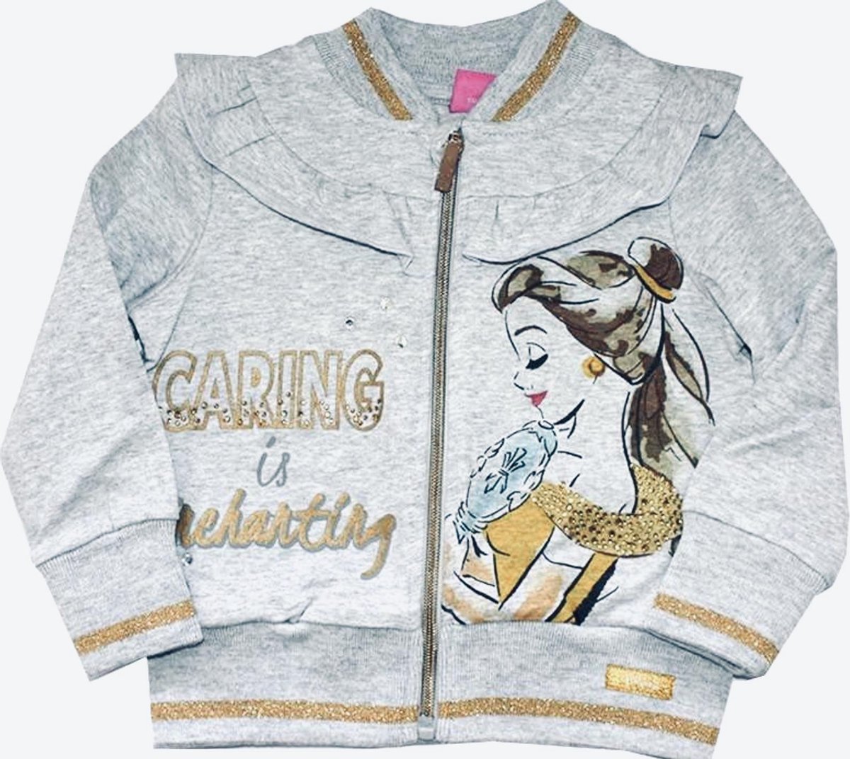 Disney Princess vest - Belle - grijs/goud - maat 110 (5 jaar)