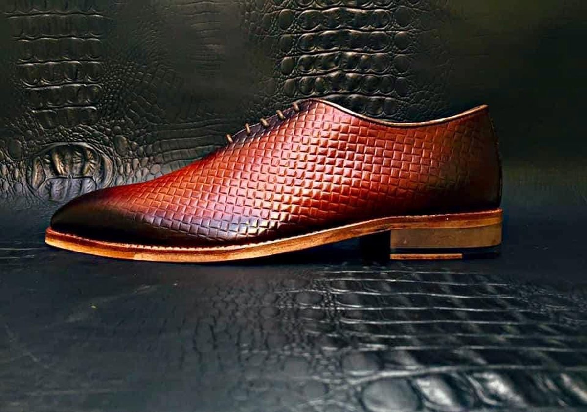 Pantera Pelle Leather Shoes Volledig Lederen Herenschoen Bruin-Cognac
