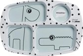Done by deer Dots Compartment Plate, blue