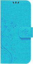ADEL Kunstleren Book Case Pasjes Portemonnee Hoesje Geschikt voor iPhone 12 (Pro) - Vlinder Blauw