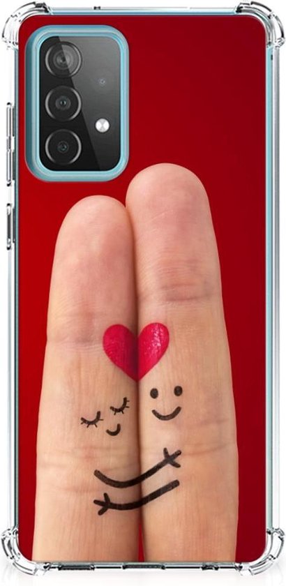 Coque hybride anti-choc Samsung Galaxy A52 4G / 5G Coque de téléphone robuste avec bord transparent Love