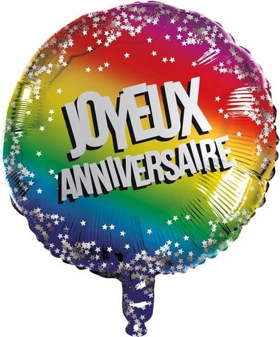 Folieballon Joyeux Anniversaire Dubbelzijdig 45 Cm Bol Com