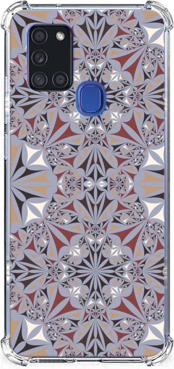 Samsung Galaxy A21s Anti-Shock Hoesje Flower Tiles