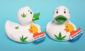 DUTCH DUCKY  Cannabis /Wiet 8 cm badeend set van 2 stuks- badspeelgoed