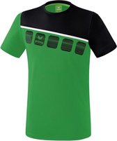 Erima Teamline 5-C T-Shirt Smaragd-Zwart-Wit Maat L