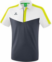 Erima Squad Polo Wit-Slate Grijs-Lime Maat S