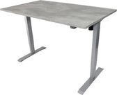 Zit-sta bureau 140x80 cm. – Elektrisch verstelbaar – Frame: grijs – Blad: Betonlook