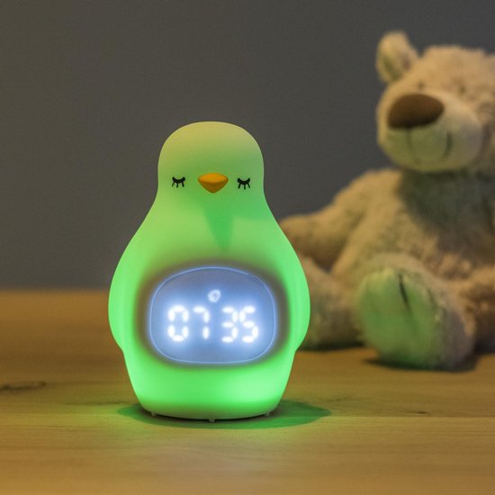 Luvion Penguin Sleep Trainer - Réveil pour enfants - Avec fonction veilleuse et réveil