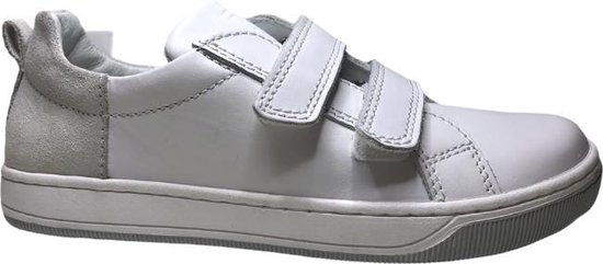 Naturino Mt Velcro's effen lederen sneakers Caleb blauw