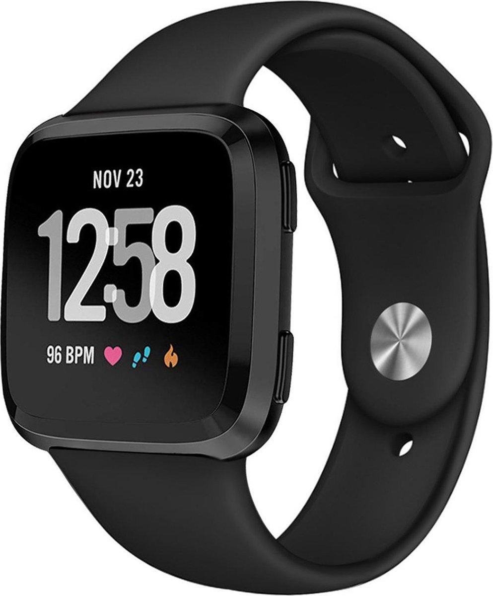 YPCd® Siliconen bandje - Fitbit Versa - Versa 2 - Versa Lite - Zwart - Large