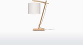 Lampe de table Good & Mojo – ANDES – Bamboe/ Lin - Naturel - Couleur du produit : Wit / Produit avec ampoule : Non