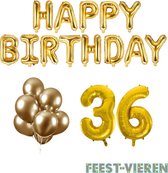 36 jaar Verjaardag Versiering Ballon Pakket Goud