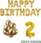 2 jaar Verjaardag Versiering Ballon Pakket Goud