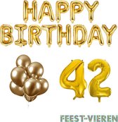 42 jaar Verjaardag Versiering Ballon Pakket Goud