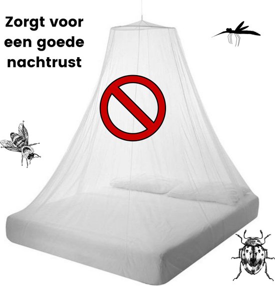 Klamboe XL Wit - Muskietennet - Hemeltje - Sluier Ledikant - Muggennet Baby - Mosquito Net - Volwassenen Bed - 2 Persoons - STEDDY