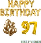 97 jaar Verjaardag Versiering Ballon Pakket Goud