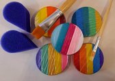 Splitcakes - professionele kindergrime - Superstar dream colours met penselen en spons