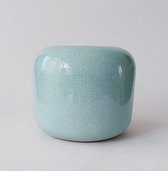 By Lauco - deco pot - bella - aqua - craquelé effect - 20x18cm