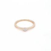 Sparkle Solitair geel gouden ring - Dames - 14 karaat - 0.05 ct. diamant - Maat 54