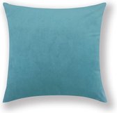 Kussenhoes Velvet - Azure Blauw - Kussenhoes - 45x45 cm - Sierkussen - Polyester - Fluweel