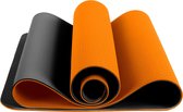 PrimeFit yoga mat - fitness mat – sport mat -  antislip - oranje/zwart – eco friendly - 183 x 63 x 0.6 cm