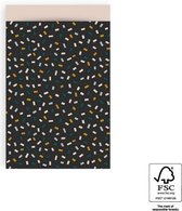 House Of Products Cadeauverpakking - Inpakzakken - Confetti Multi - Dark Grey - 12 x 19 cm - 10 stuks
