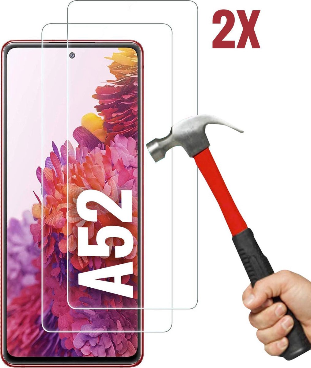 Samsung Galaxy A52 Screenprotector 2X - Tempered Glass - Anti Shock screen protector - 2PACK voordeelpack - EPICMOBILE
