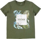 Name it t-shirt jongens - groen - NKMfacer - maat 134/140