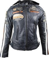 Urban 5884® - Fifty Eight - Dames Motorjas – Lamsleer- Bodywarmer - met Protectie - Denim - Maat 2XL