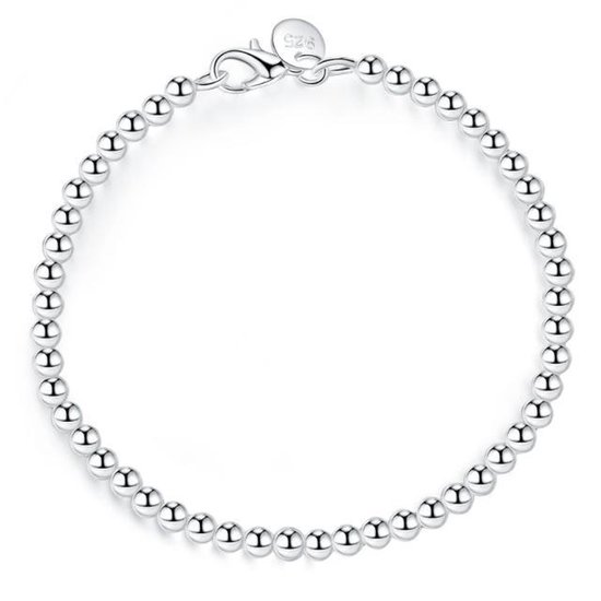 Armband - Zilveren kralen Luxe - 925 Sterling Zilver - 19cm - Lieve Jewels