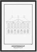 SKAVIK Hoofdwacht - Maastricht Poster | 21x30 cm | Houten lijst (zwart)