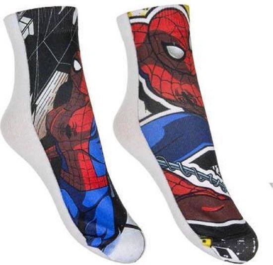 Chaussettes Spiderman | 2 Paires | Polyester | Nice et mince | Taille 23-26