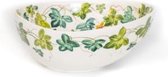 Pro Italia Edera schaal - 28 cm - hoog 12 cm-groen-wit-serveerschaal-saladeschaal-fruitschaal-decoratie