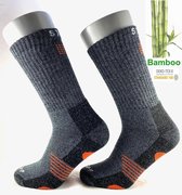 Bamboe Techno Werksokken - Multipack - 2 paar - Grey-Orange 35/38