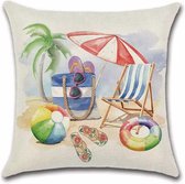 Kussenhoes Zomer - Strand - Kussenhoes - 45x45 cm - Sierkussen - Polyester