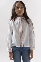 Sissy-Boy - Ecru blouse met lange mouw en borduursels