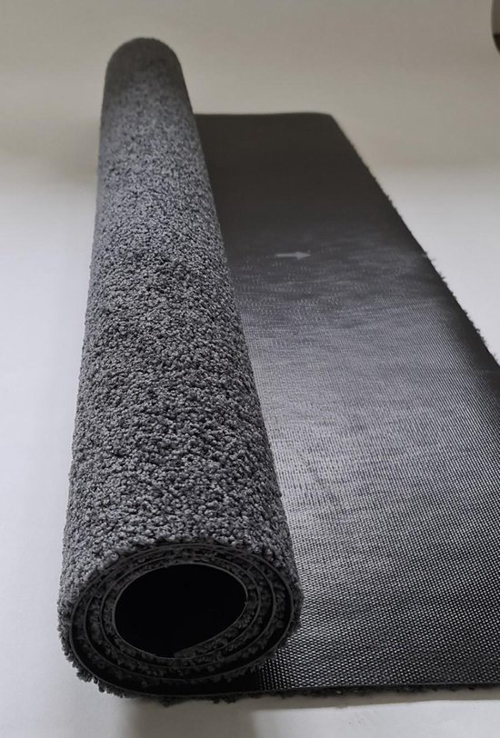 Hamat Twister Grijs|tapis de marche à sec 125x130 sans bord, antidérapant hautement absorbant