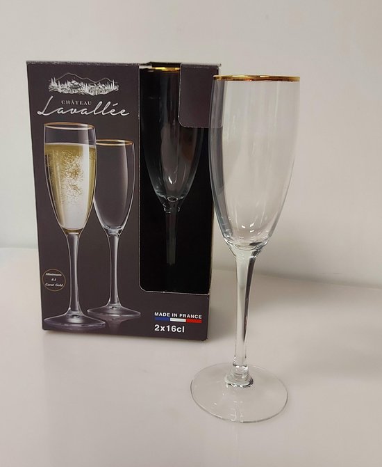 Verres à champagne Château Lavallée - Golden Rim | bol.com