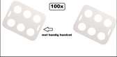 100x Draag tray karton 6-vaks wit met handige handvaten - Draag tray bier frisdrank koffie wijn bier feest apres ski gele rakker festival party carnaval