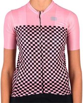 Sportful Sportful Checkmate Fietsshirt - Maat L  - Vrouwen - roze - zwart