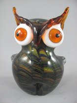 Figurine en Verres - Crazy Owl - Style Murano - 15 cm de haut