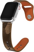 Geschikt voor Apple Watch bandje 38 / 40 / 41 mm - Series 1 2 3 4 5 6 7 SE - Smartwatch iWatch horloge band - 38mm 40mm 41mm - Fungus - PU Leer - Zand - Army