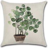 Kussenhoes Plant - Pannenkoek - Kussenhoes - 45x45 cm - Sierkussen - Polyester