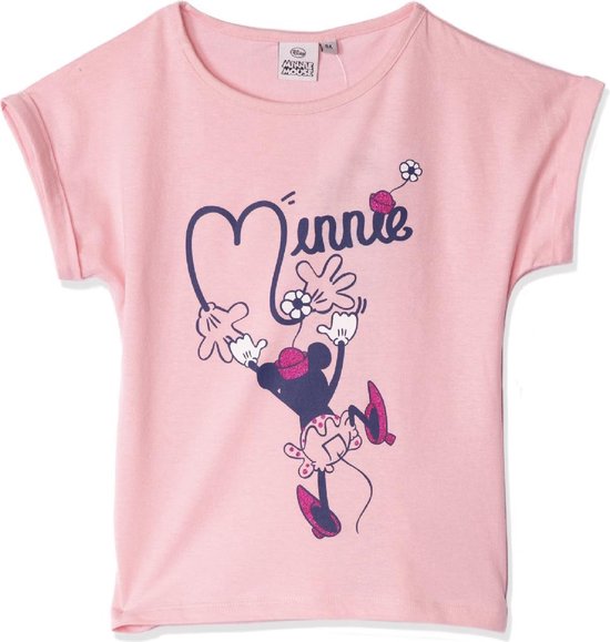 Disney Minnie Mouse T-shirt - Minnie  - roze - maat 122/128 (8 jaar)