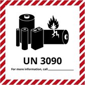 UN3090 sticker op rol met telefoonnummer 200 x 200 mm