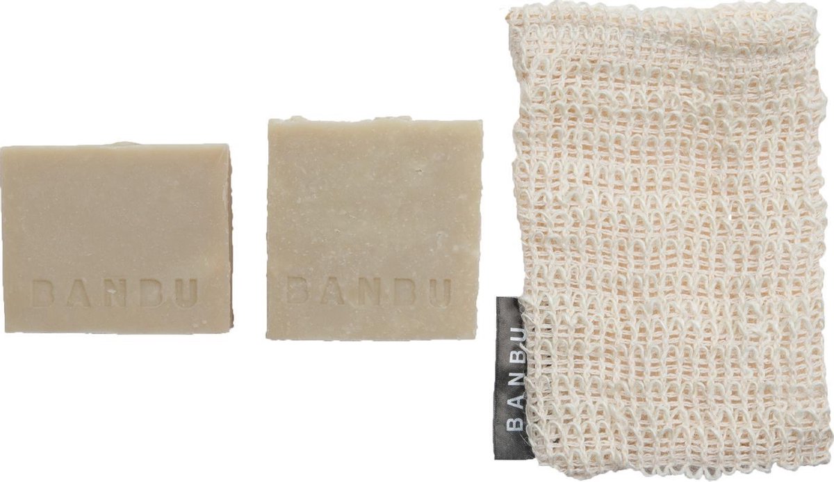 Banbu 2 x Soap bar & Sisal bag - Zero waste - Normaal tot droge huid