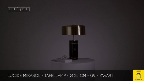 Lucide MIRASOL - Tafellamp - Ø 25 cm - 3xG9 - Zwart | bol.com