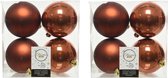 8x stuks kunststof kerstballen terra bruin 10 cm - Mat/glans - Onbreekbare plastic kerstballen