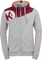 Kempa Core 2.0 Hood Jacket Kind Donker Grijs Melange-Diep Rood Maat 152