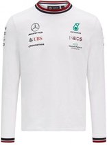 Mercedes GP Team Mens Long Sleeve T-shirt White-4 M